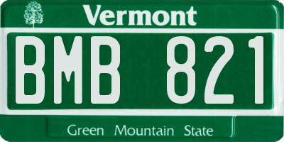 VT license plate BMB821