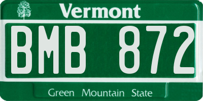 VT license plate BMB872