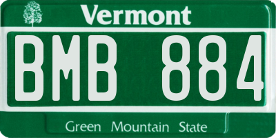 VT license plate BMB884