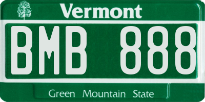 VT license plate BMB888
