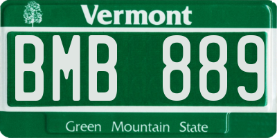VT license plate BMB889