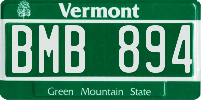 VT license plate BMB894