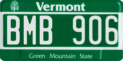 VT license plate BMB906