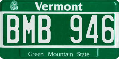 VT license plate BMB946