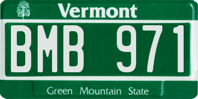 VT license plate BMB971