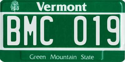 VT license plate BMC019