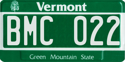 VT license plate BMC022