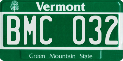 VT license plate BMC032