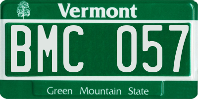 VT license plate BMC057