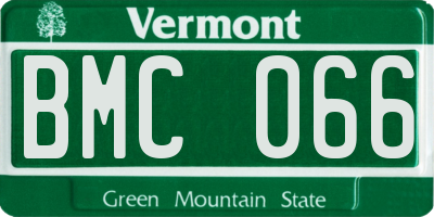 VT license plate BMC066