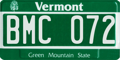 VT license plate BMC072