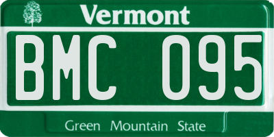 VT license plate BMC095