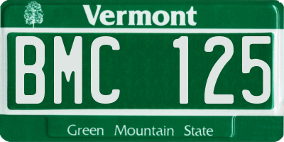 VT license plate BMC125