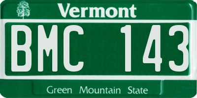 VT license plate BMC143