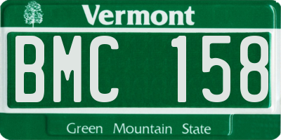 VT license plate BMC158