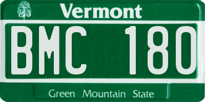 VT license plate BMC180