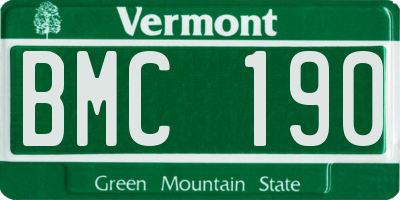 VT license plate BMC190