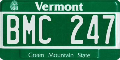 VT license plate BMC247