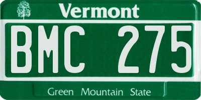 VT license plate BMC275