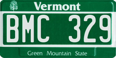 VT license plate BMC329