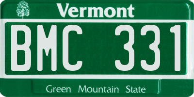 VT license plate BMC331