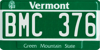 VT license plate BMC376