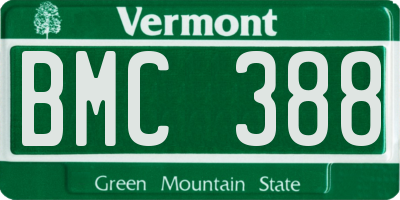 VT license plate BMC388