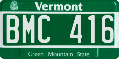 VT license plate BMC416