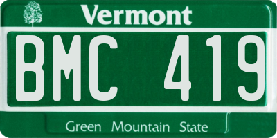 VT license plate BMC419