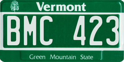 VT license plate BMC423