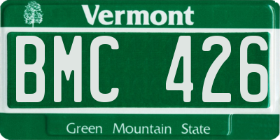 VT license plate BMC426