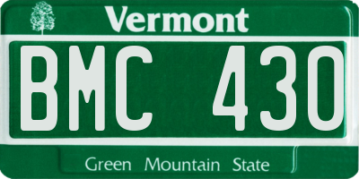 VT license plate BMC430