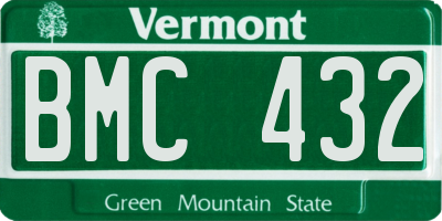 VT license plate BMC432