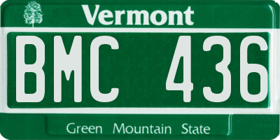 VT license plate BMC436