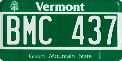 VT license plate BMC437