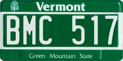 VT license plate BMC517
