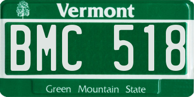 VT license plate BMC518