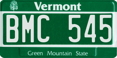 VT license plate BMC545