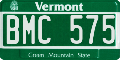 VT license plate BMC575