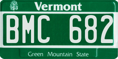 VT license plate BMC682