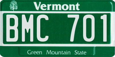 VT license plate BMC701