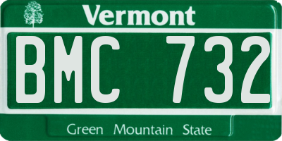 VT license plate BMC732