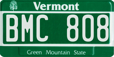 VT license plate BMC808