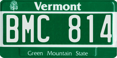 VT license plate BMC814