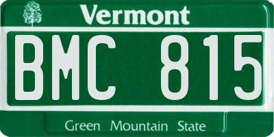 VT license plate BMC815