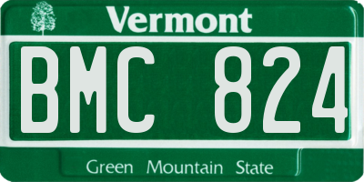VT license plate BMC824