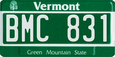 VT license plate BMC831