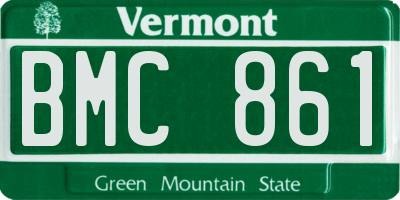 VT license plate BMC861
