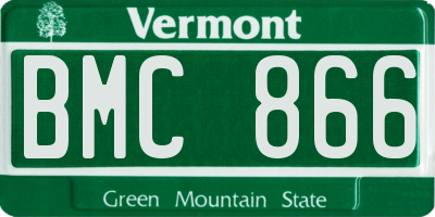 VT license plate BMC866