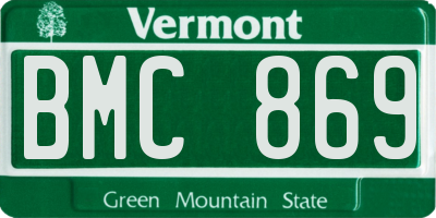 VT license plate BMC869